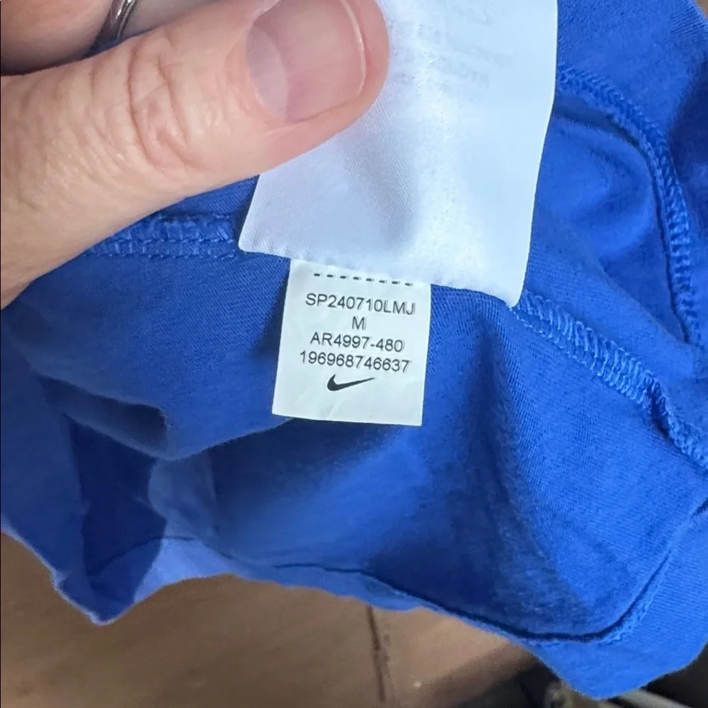 Nike Royal Blue Women’s Tee with White Logo size Medium